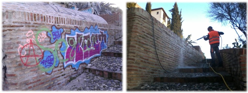 Limpieza de Graffitis y Ladrillo visto - Aljibe del Zenete